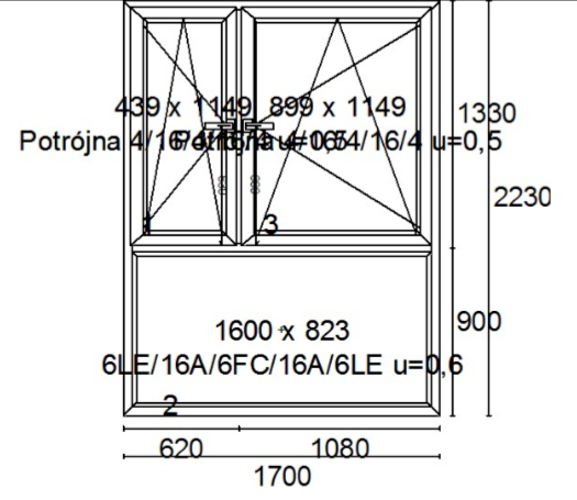 Schüco SI82 Single-Sash Window 1700 x 2230 mm