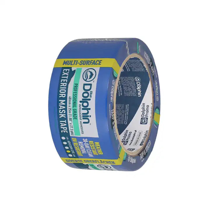 Blue Dolphin Tarp & Stucco – Exterior Masking Tape – MT-PE(BL) – 48 mm x 25 m
