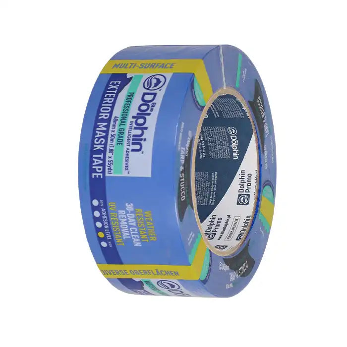 Blue Dolphin Tarp & Stucco – Exterior Masking Tape – MT-PE(BL) – 48 mm x 25 m