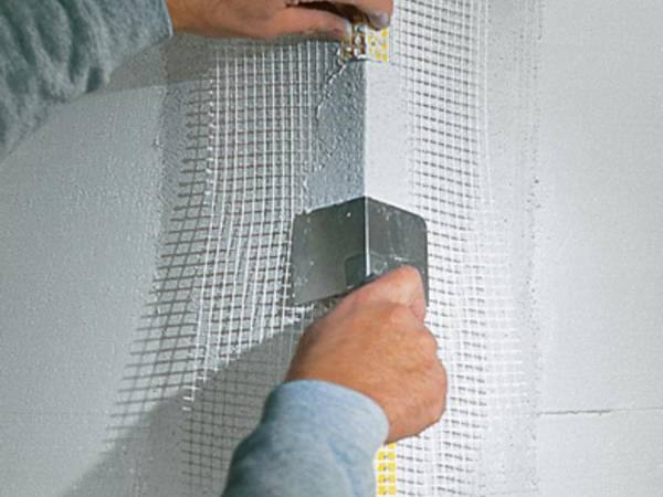 PVC corner bead with mesh 25cm 150g/m2 l:2500